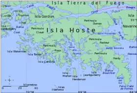 L'île Waterman au sud-ouest de l'île Hoste.