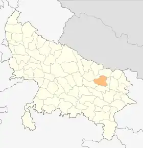 Localisation de District de Basti बस्ती जिला