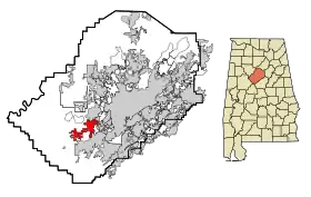 Localisation de Hueytown