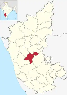 Localisation de District de Davanagere ದಾವಣಗೆರೆ ಜಿಲ್ಲೆदवाणगेरे जिला