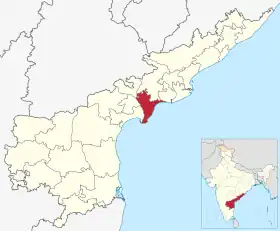 Localisation de District de Krishnaకృష్ణా జిల్లా