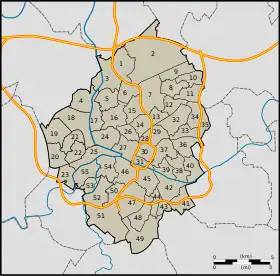 Localisation de Ville-Haute de Charleroi