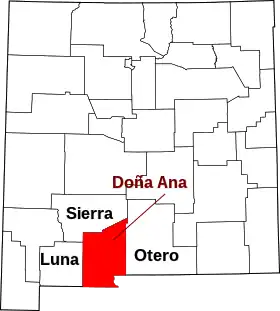 Localisation de Comté de Doña Ana(Doña Ana County)