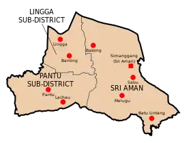 Localisation de District de Sri Aman
