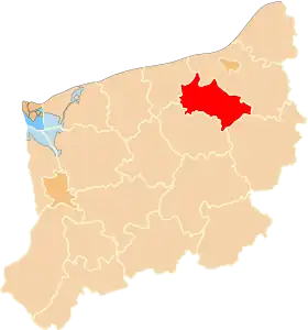 Localisation de Powiat de Białogard