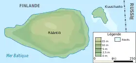 Carte de Rääntiö et de l'île de Kuulisuoto.
