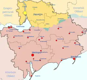 Localisation de Oblast de Zaporojié