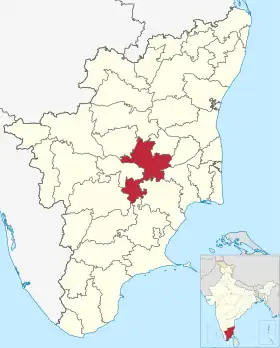 Localisation de District de Tiruchirappalli