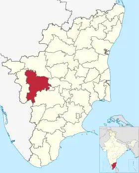 Localisation de District de Tiruppur
