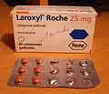 Boîte de Laroxyl de chez Roche de 25&nbsp;mg.