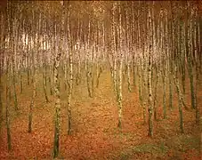 Forêt de bouleaux (Antonín Slavíček, 1897). Galerie nationale de Prague (Tchéquie).