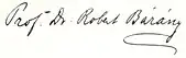signature de Robert Bárány