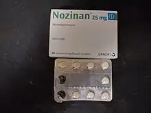 Boîte de Nozinan 25&nbsp;mg en France