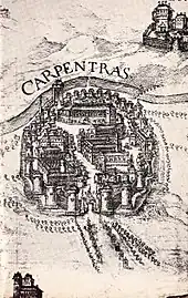 Vieux plan de la ville de Carpentras.