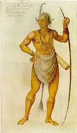 aquarelle d’un guerrier indien