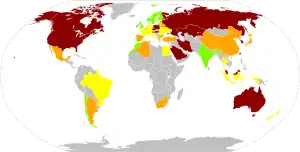 Carte classant les pays en fonction de leur indice de performance en matière de changement climatique.