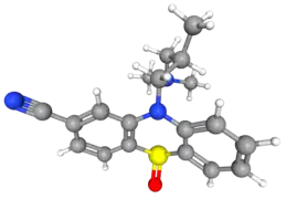 Structure 3D de la cyamémazine sulfoxide.