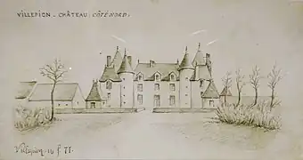 Château de Villepion, côté nord, Terminiers, 16 février 1871.