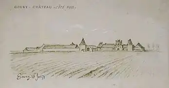 Château de Goury, côté sud, Loigny, 18 février 1871.