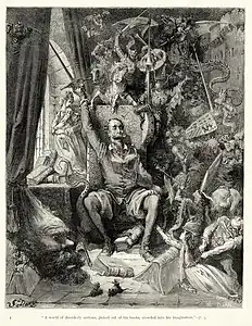 Don Quichotte dans sa bibliothèque, par Gustave Doré (1863).