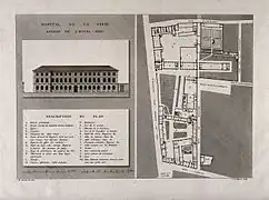 Plan de l'hôpital en 1812.