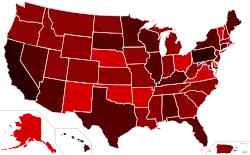 Épidémie de grippe H1N1 de 2009 aux États-Unis. 50 000+ cas5 000+ cas500+ cas50+ cas5+ cas1+ cas