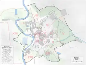 Carte de la Rome antique montrant la localisation de Cloaca Maxima.