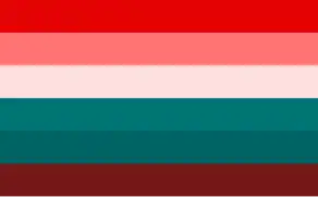 Toujours le même drapeau vu par une personne souffrant de tritanopie.