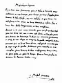 Lettre écrite en prison le 10 octobre 1553, signée « Michel Servetus ». D'une modernité surprenante par rapport aux pattes de mouches médiévales de ses contemporains, notamment celles, laborieuses et sinistrogyres, de Jean Calvin, la graphie claire et remarquablement lisible  annonce celle du XVIIe&nbsp;siècle.