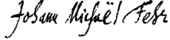 signature de Johann Michael Fehr