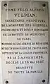 Plaque Alfred Vulpian à l'intérieur de la chapelle Vulpian au cimetière du Montparnasse, division 10.