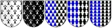 Des blasons diversement ornés de figures géométriques