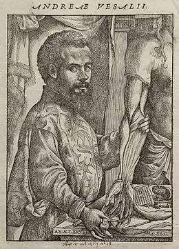 Portrait d'André Vésale dans De humani corporis fabrica