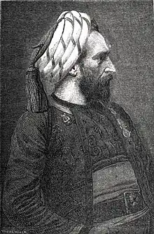 Gravure malhabile du Zouave de profil.